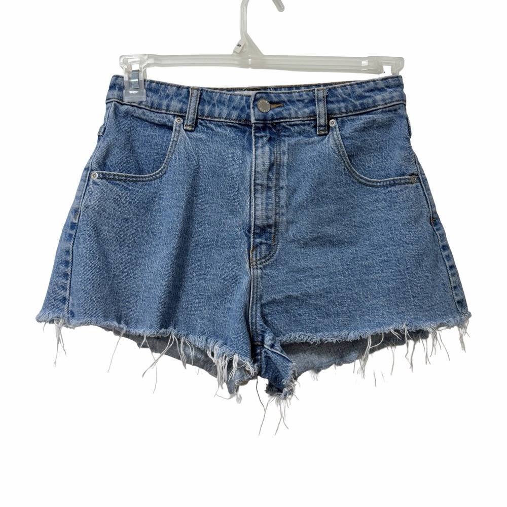 Rollas Womens Dusters High Rise Slim Cut Off Denim Shorts Size 29 Light Wash